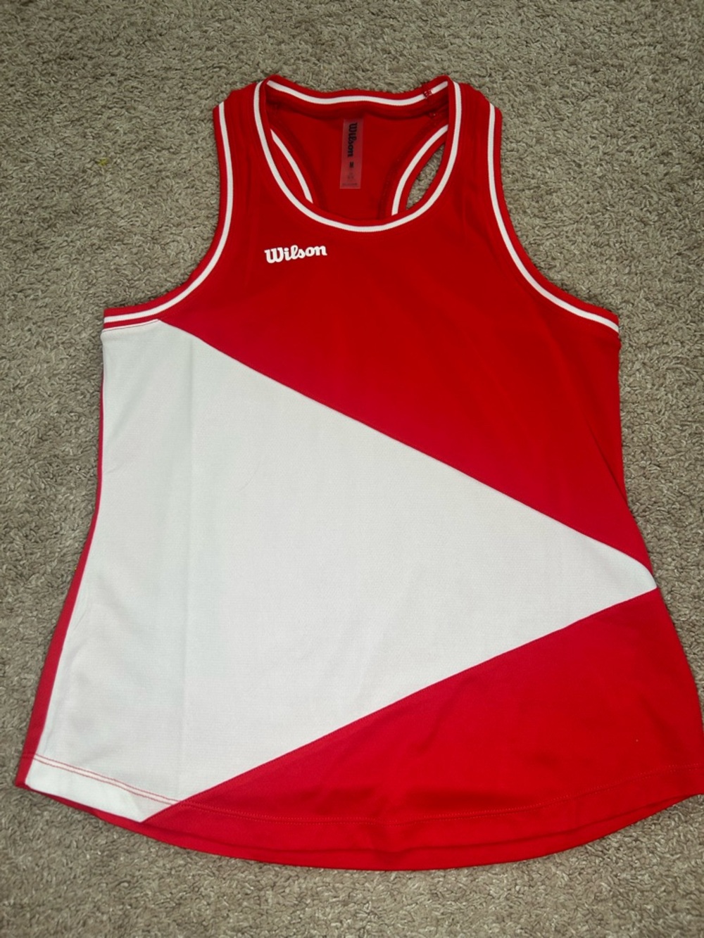 Wilson Red and White Racerback Athletic Tank